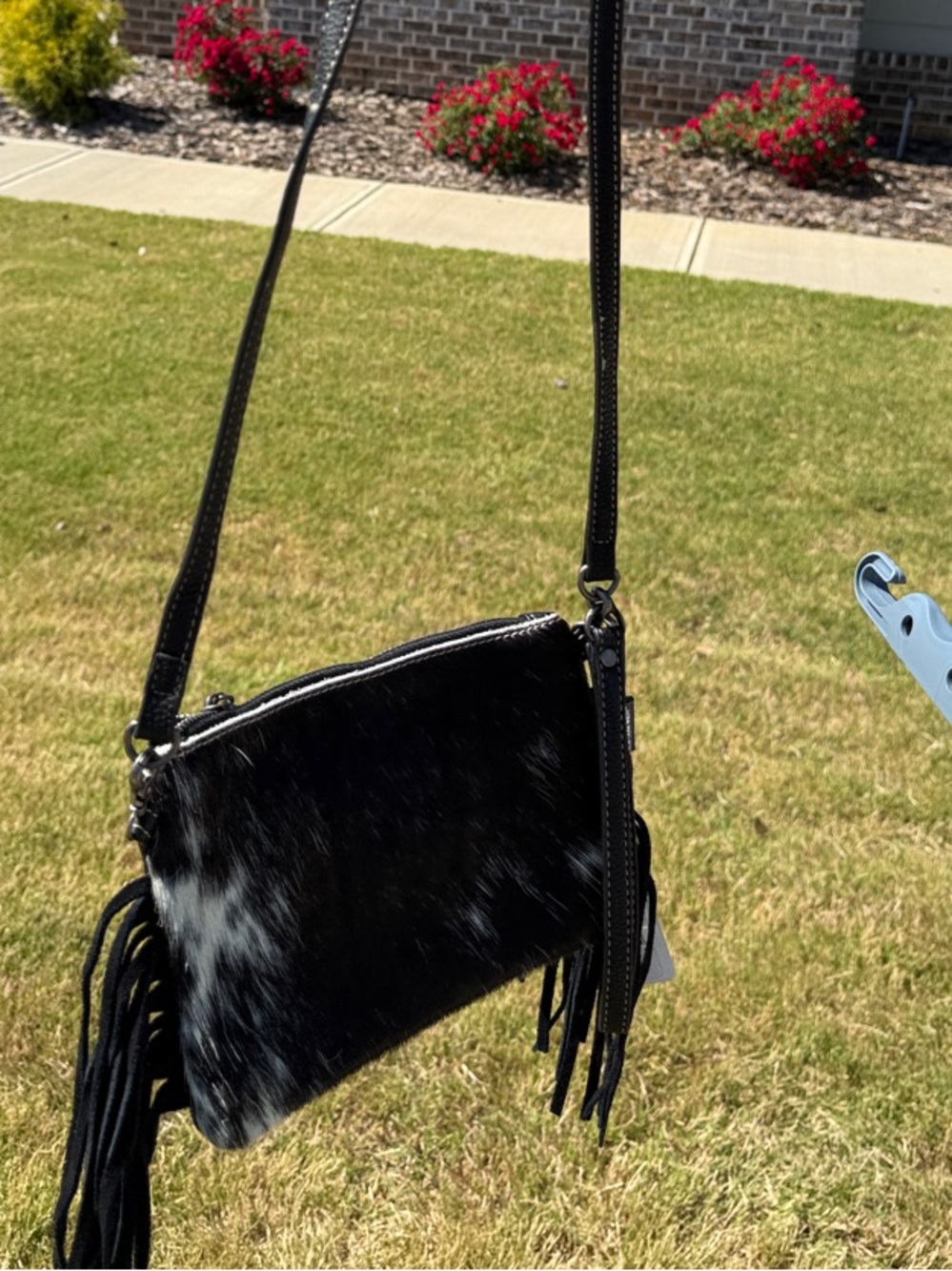 Montana West Fringe Crossbody Bag - Black and White - Picture 3 of 8